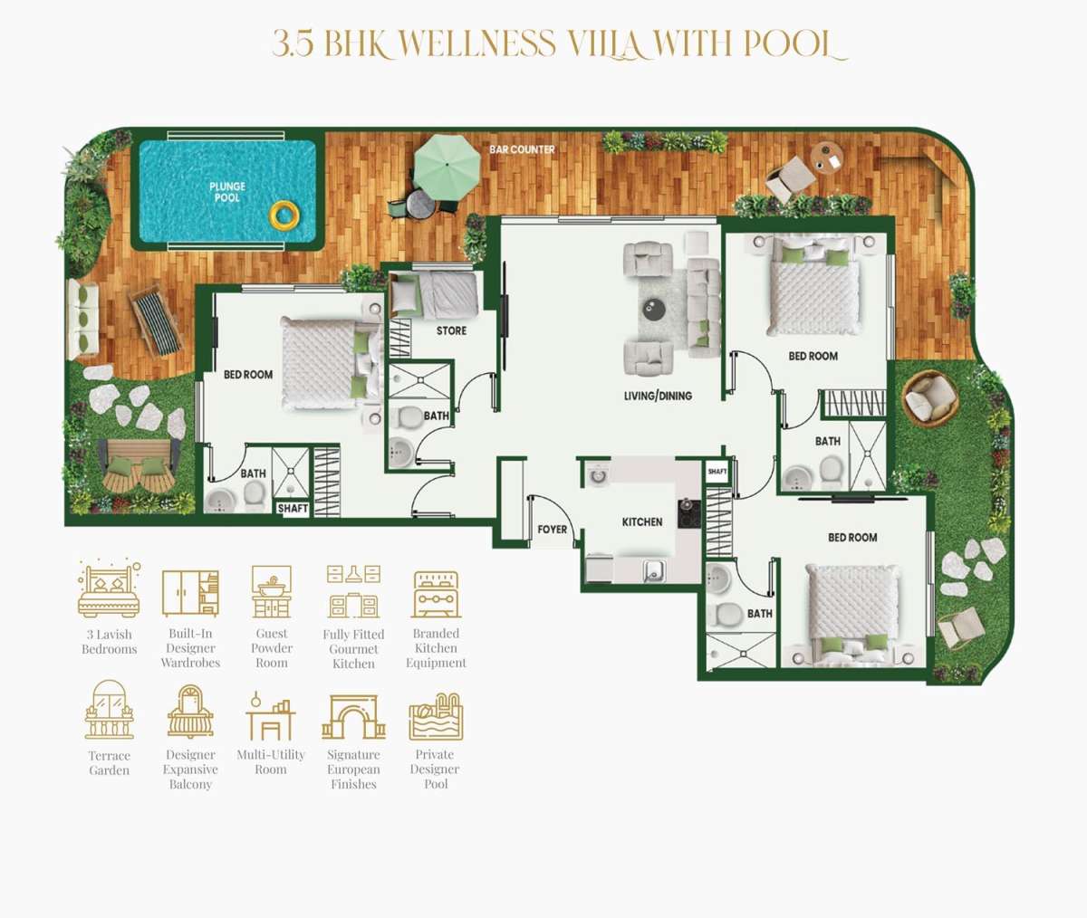 3.5 Bedroom - Pool - Store Vincitore-Wellness-Estate-at-Majan